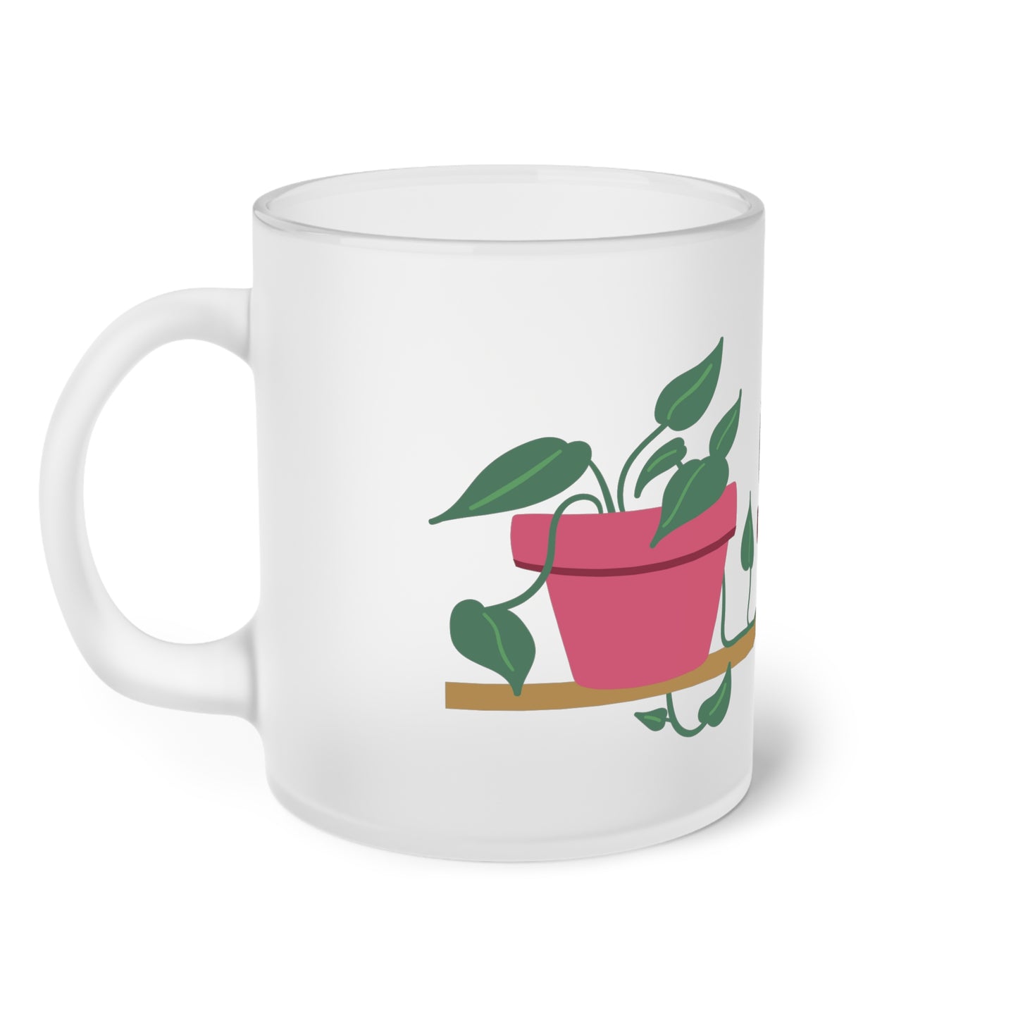 Plant Lovers Frosted Glass Mug, gifts, girl gifts, plant moms, plants