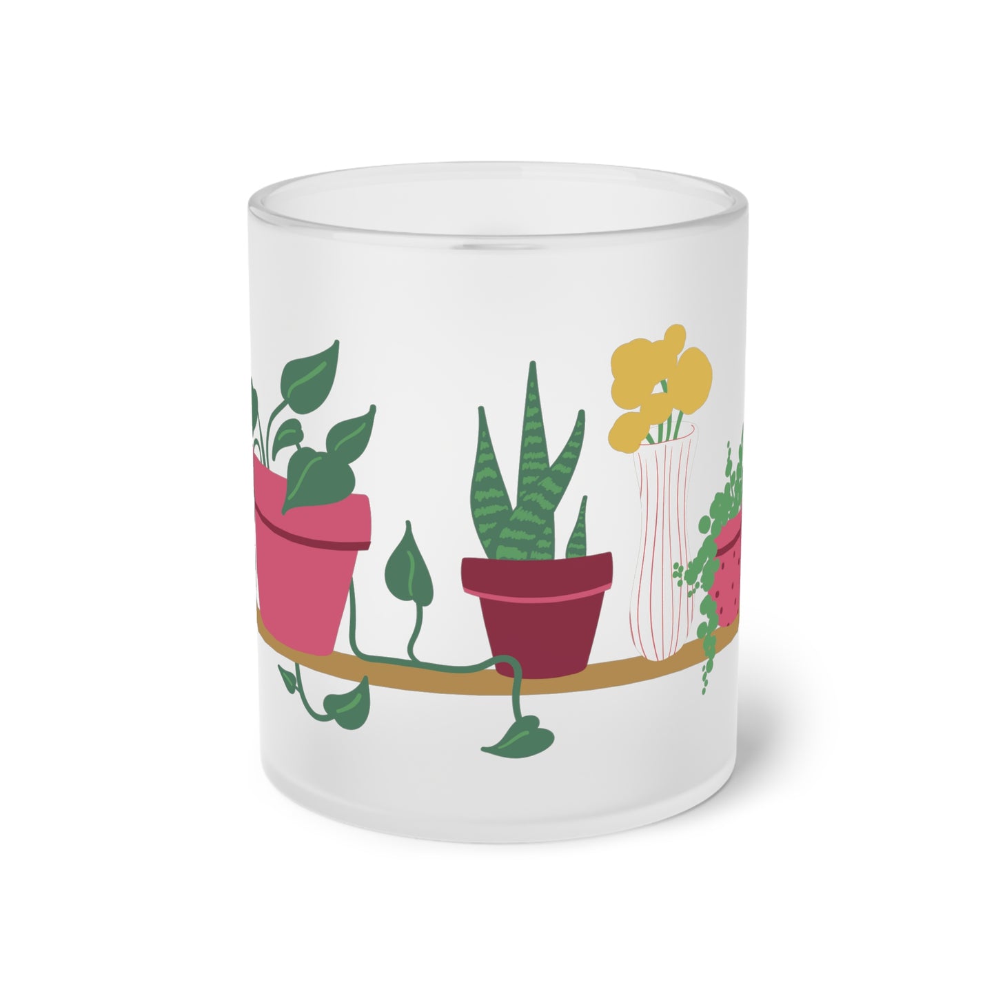 Plant Lovers Frosted Glass Mug, gifts, girl gifts, plant moms, plants