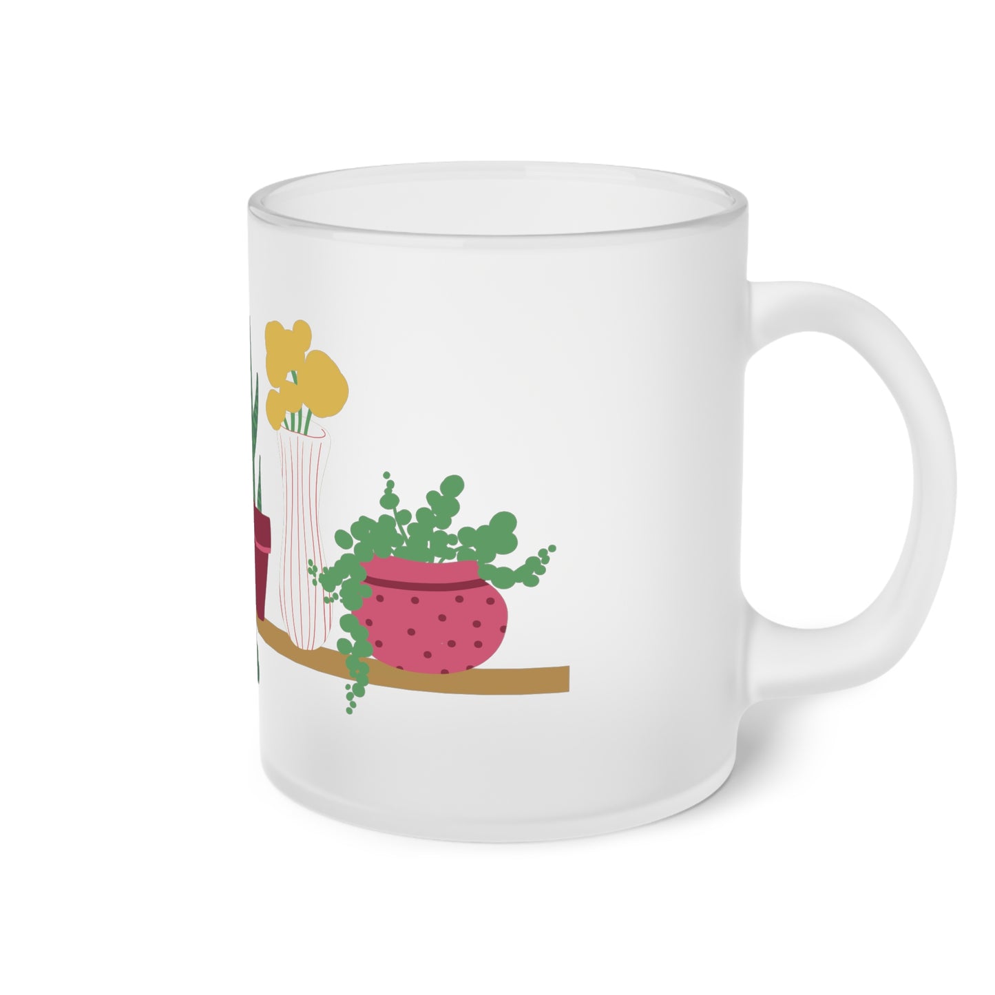 Plant Lovers Frosted Glass Mug, gifts, girl gifts, plant moms, plants